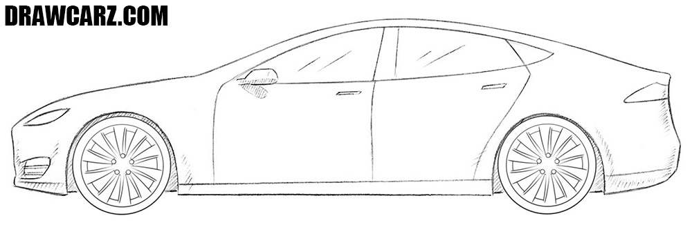 How to draw a Tesla Model S
