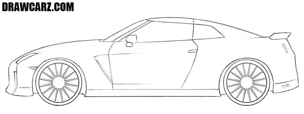 nissan gtr drawing step by step - 2-step-drum-pattern