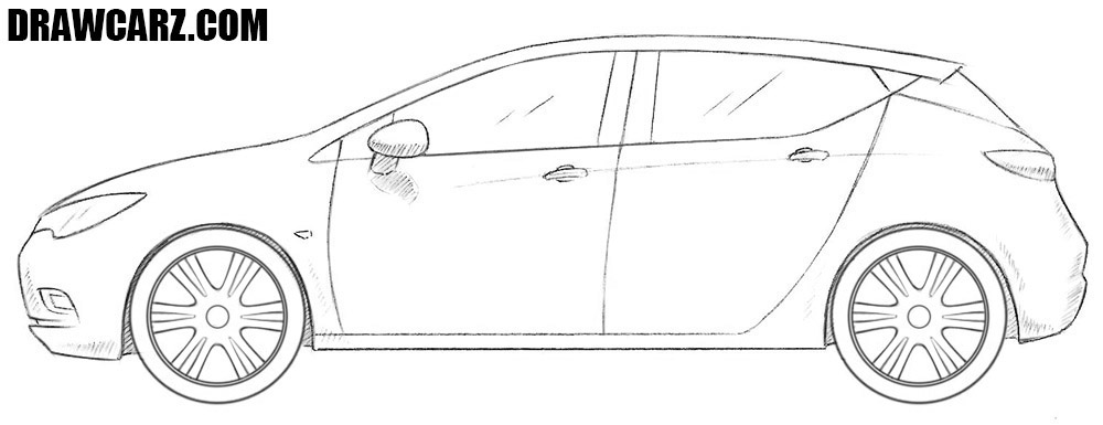 How to draw an Opel Astra