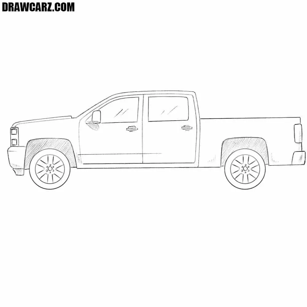 how to draw a chevy truck