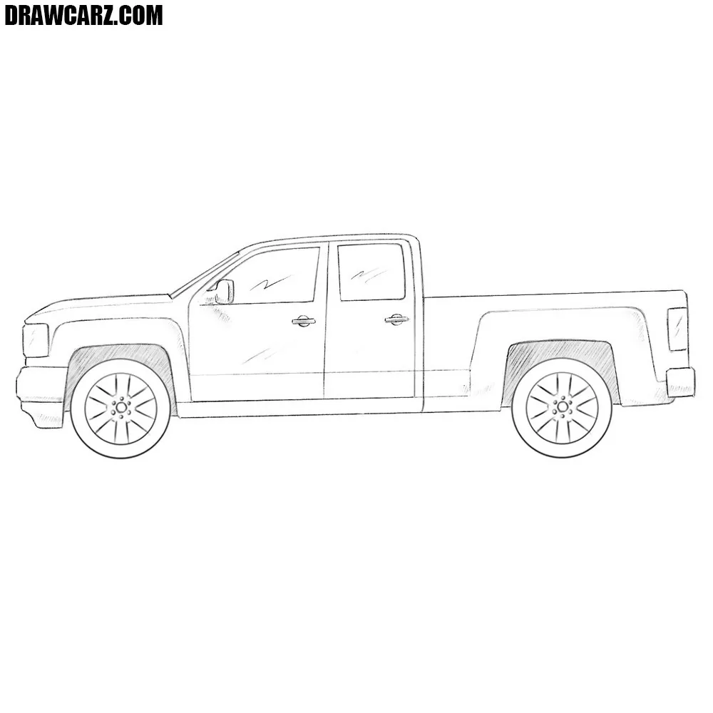 How to Draw a Pickup Truck (Trucks) Step by Step | DrawingTutorials101.com