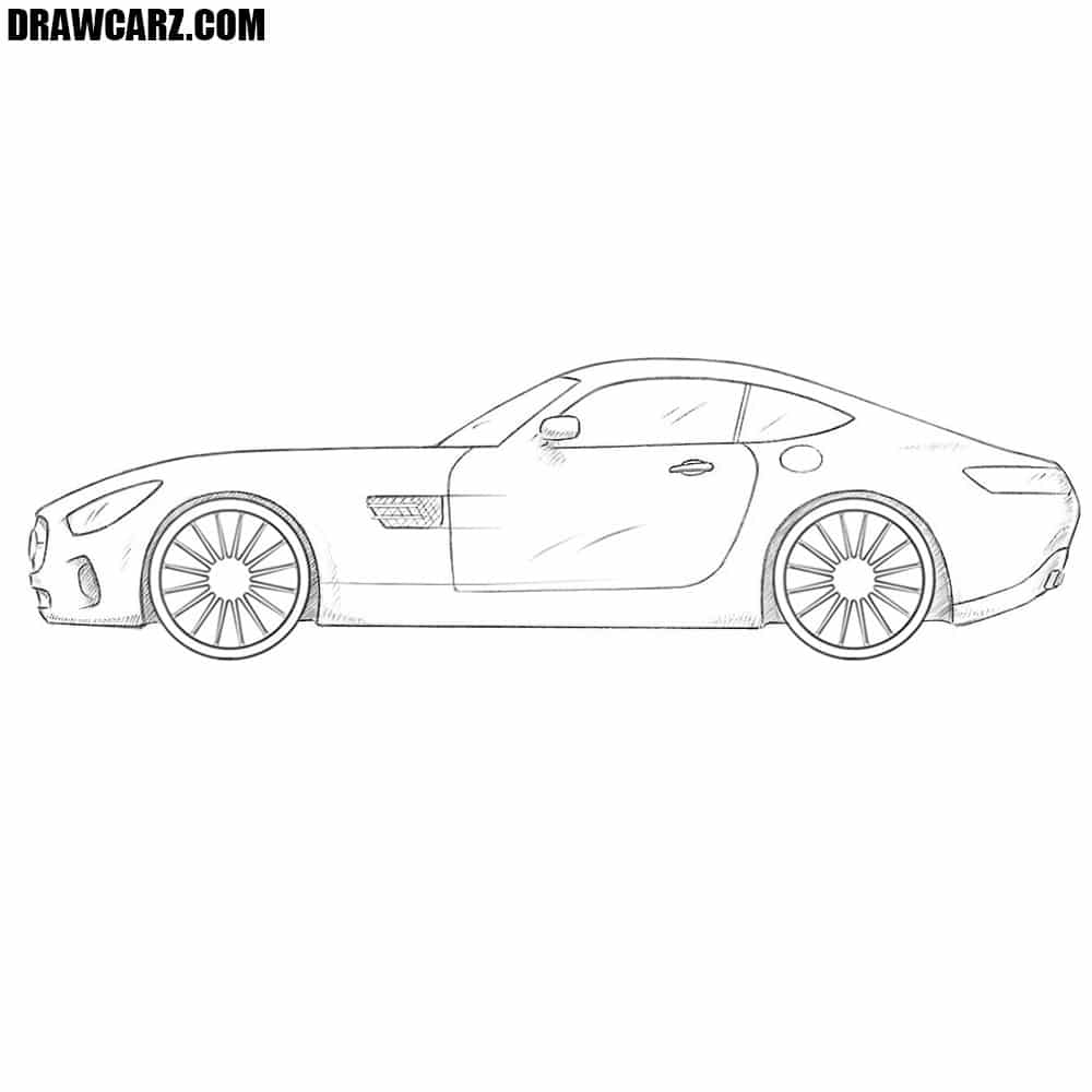 Car Drawing Mercedes 300SL - AEM Design - Drawings & Illustration, Vehicles  & Transportation, Automobiles & Cars, Mercedes Benz - ArtPal