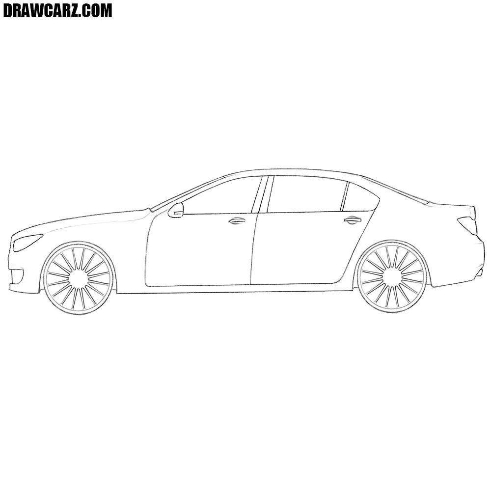 How To Draw A Car From The Top Easy - Sketch the upper side moldings