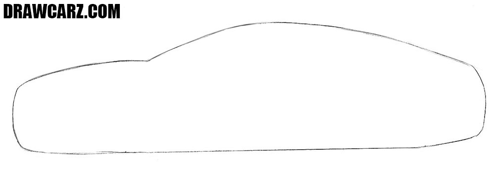 Sketch the aerodynamic body with light strokes