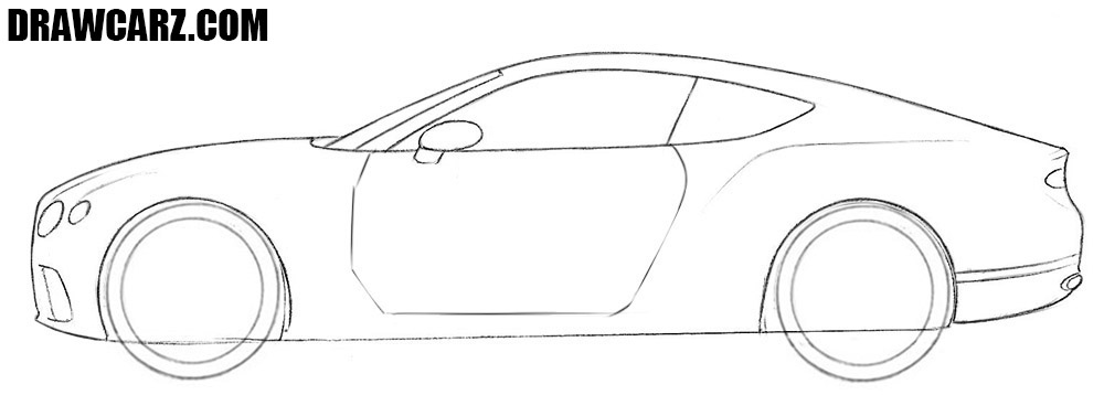 Draw the Bentley’s rear bumper and taillight