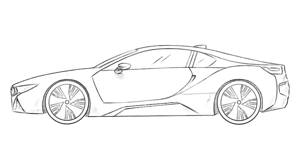 how to draw a bmw i8 featured image