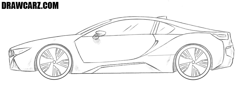 Shade the futuristic body with hatching