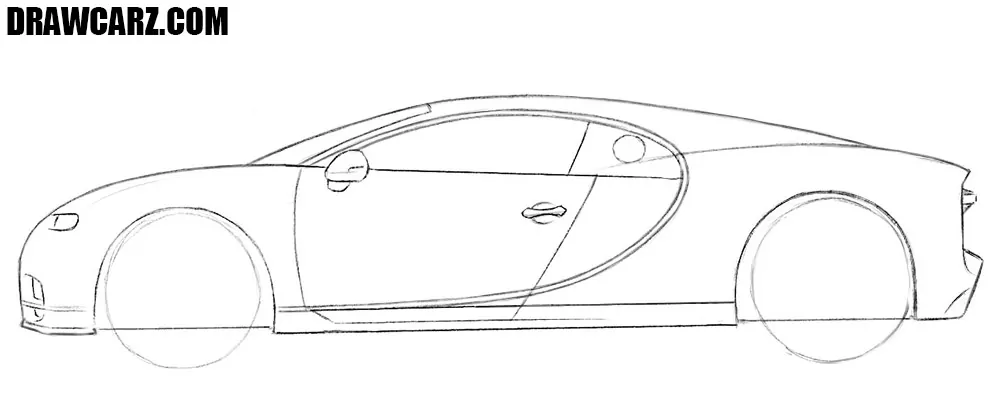 Detail the coupe door, handle, and side skirt