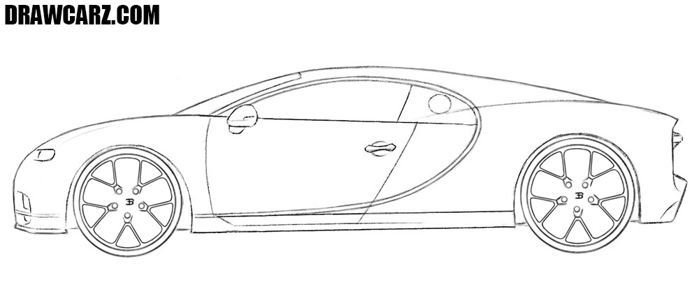 Draw the Bugatti Chiron’s rims with detail