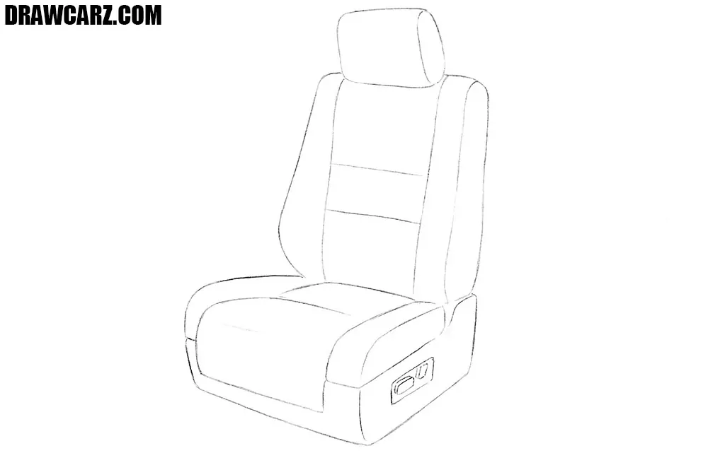 Trace the car seat and draw the adjusters