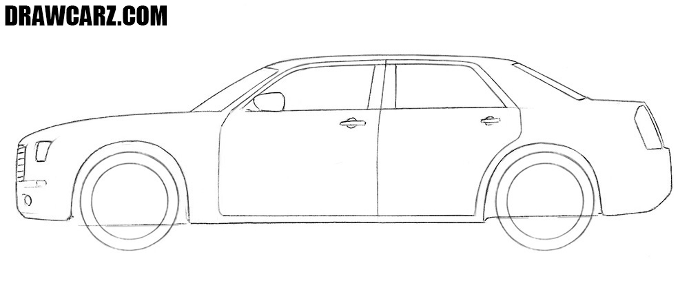 Draw the doors and handles of your Chrysler 300c
