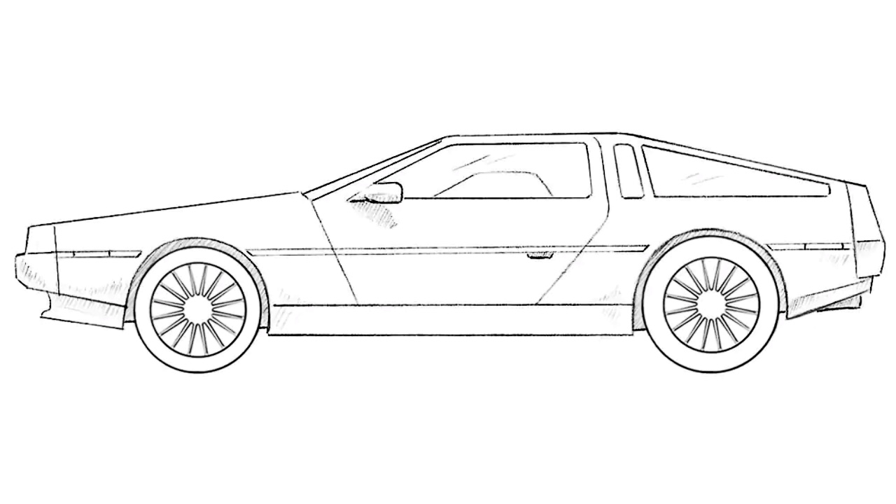 how to draw a delorean dmc featured image