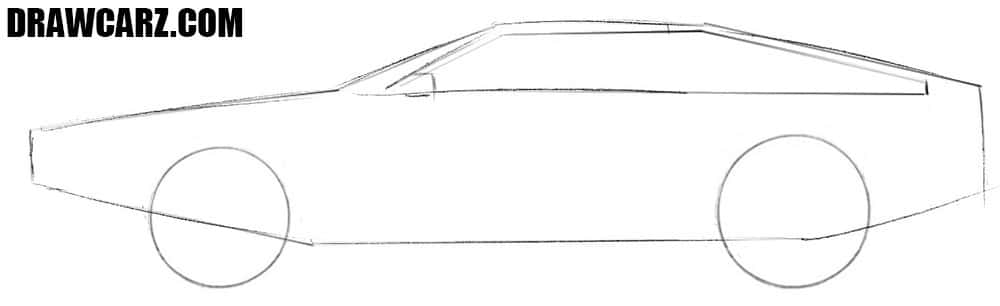 Mark the windows and wheels of your Delorean DMC