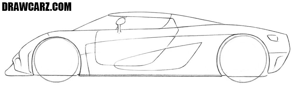 Detail the coupe’s exotic door and side intakes