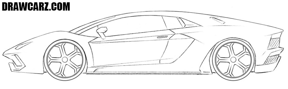 Draw the massive Aventador alloy wheels