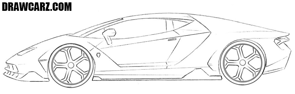 Draw the central hub and angular spoke rims