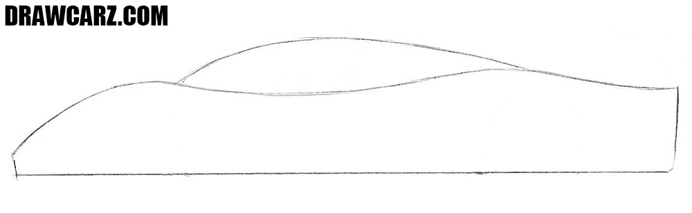 Outline the aerodynamic supercar’s profile