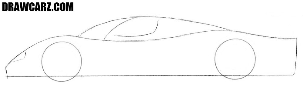 Sketch the tire guides with sleek window line