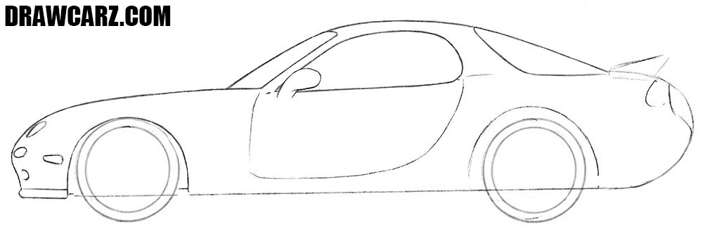 Draw out the sloping roof arc and windows