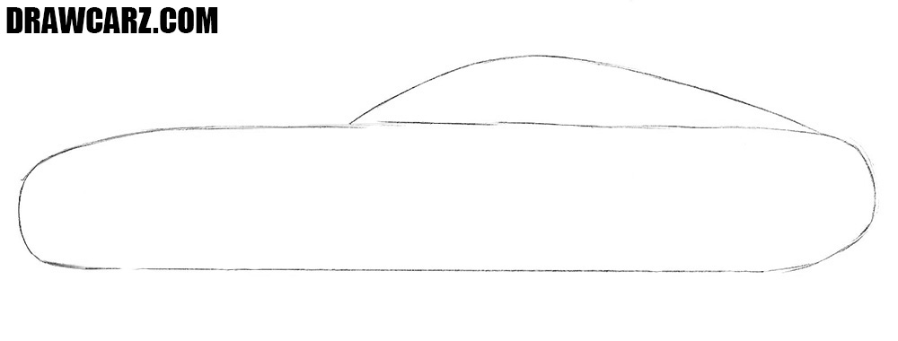 Sketch the long and flat body outline