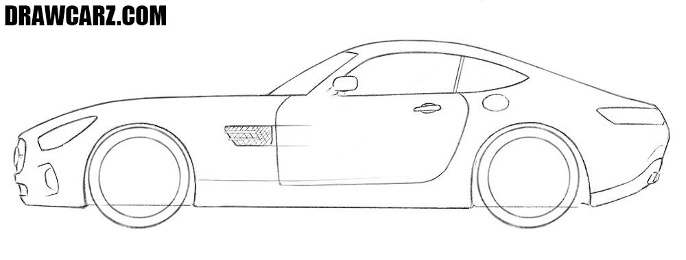 Trace the door, handle, and side air intake