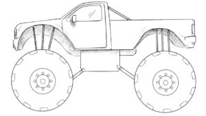 how to draw a monster truck featured image