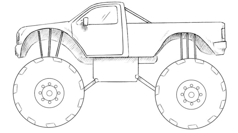 how to draw a monster truck featured image