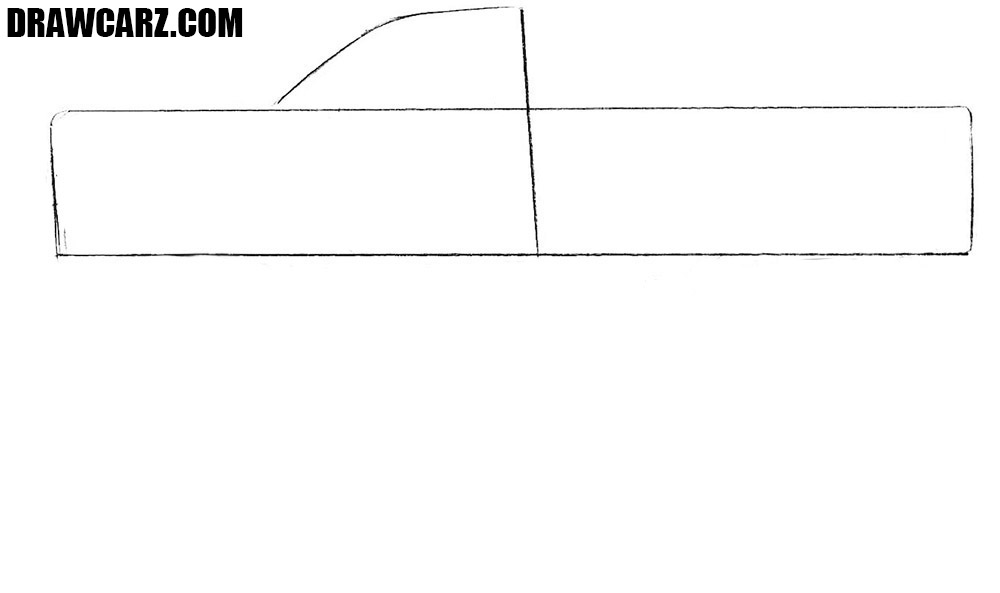 Sketch the base outline of the monster truck