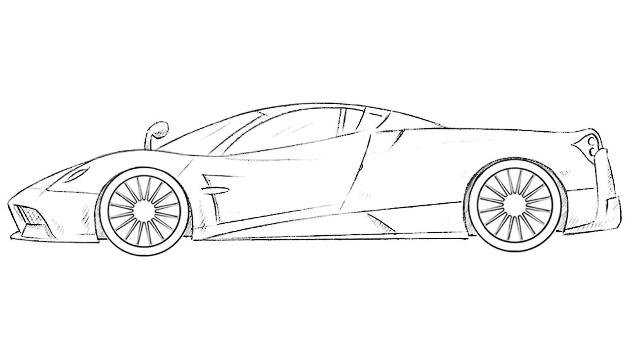 how to draw a pagani huayra featured image