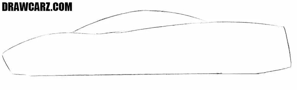 Outline the hypercar’s flowing proportions