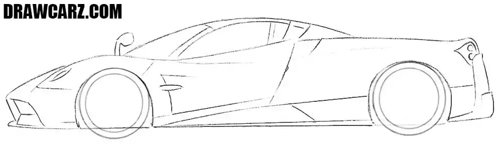 Draw the complex side of the Pagani Huayra
