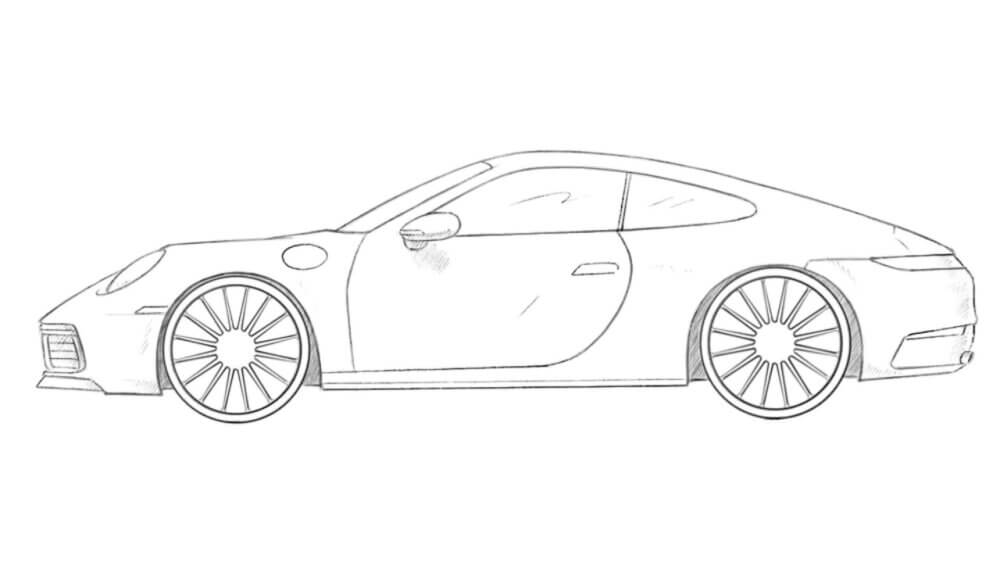 how to draw a Porsche 911 featured image