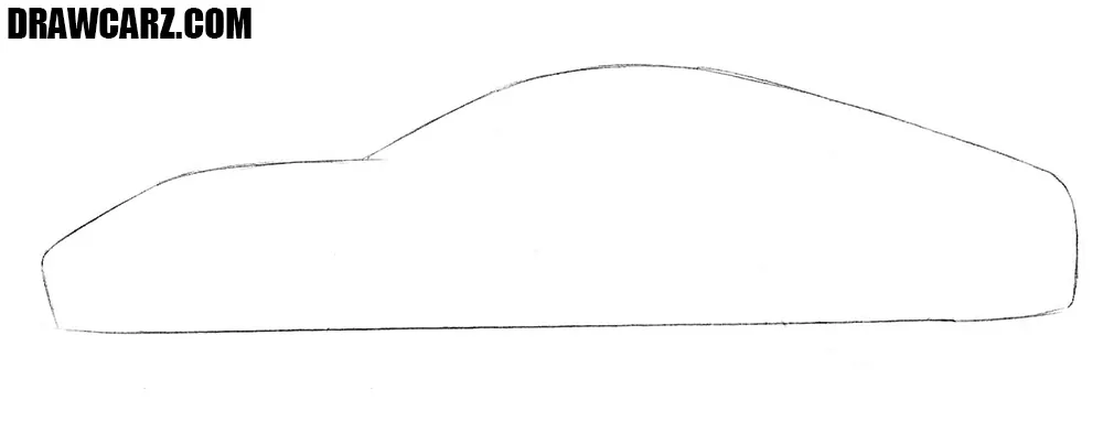 Sketch the classic Porsche 911 outline