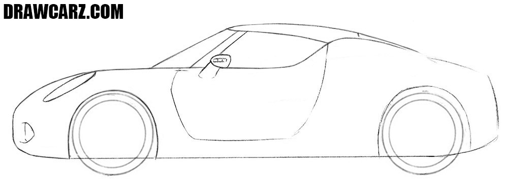 Draw out the roadster cabin and window