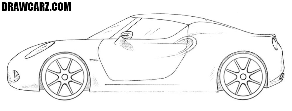 Complete the roadster with shadows and highlights