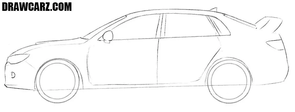 Outline the WRX’s smooth roofline and windows