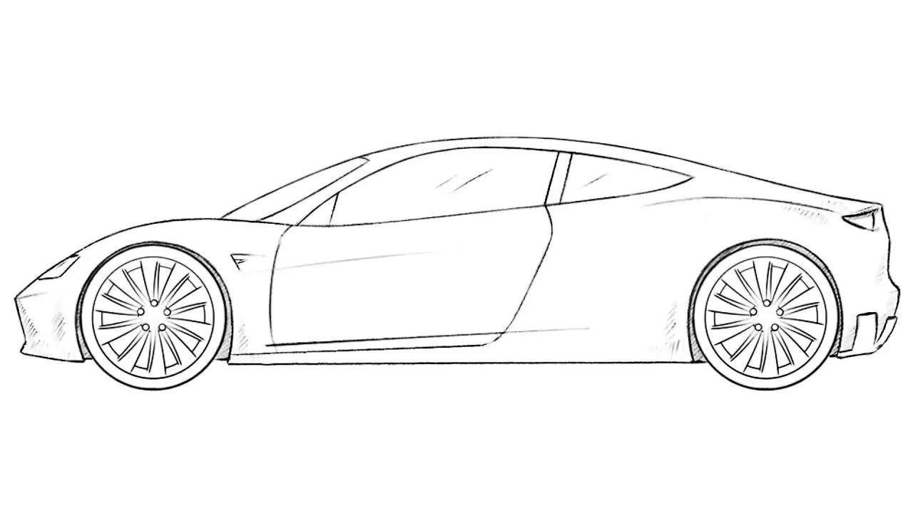 how to draw a tesla roadster featured image