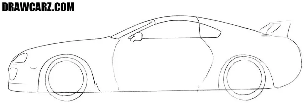 Draw out the sloping Supra roof arc and windows
