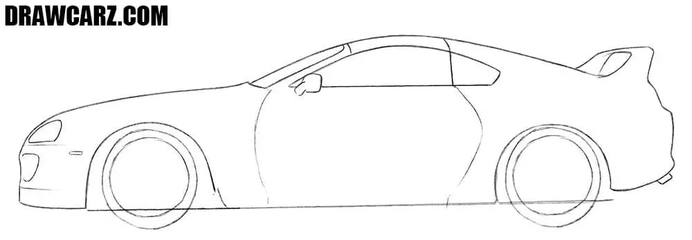 Refine the sports car’s spoiler and trunk