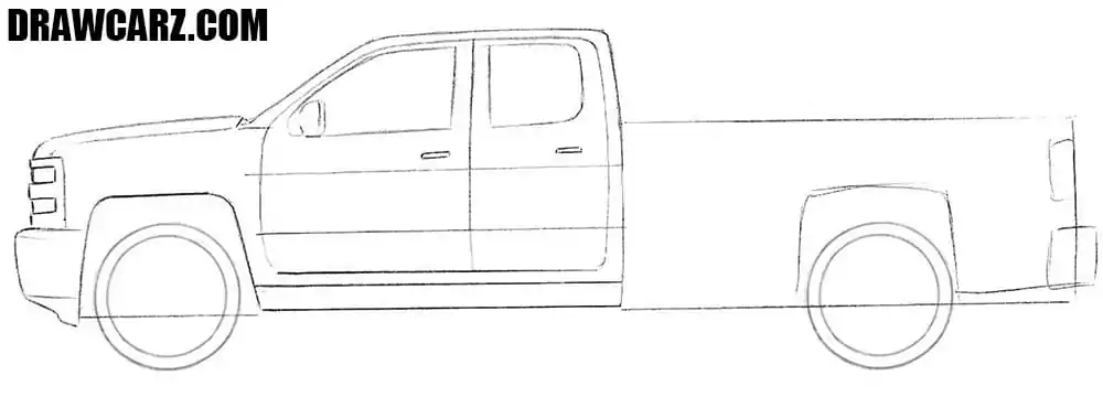 Trace the door panels, handles, and design lines