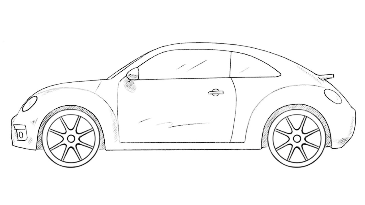 how to draw a volkswagen beetle featured image