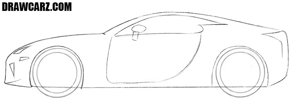 Draw out the cool front details of the car