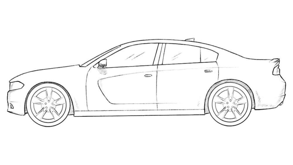 how to draw a dodge charger featured image