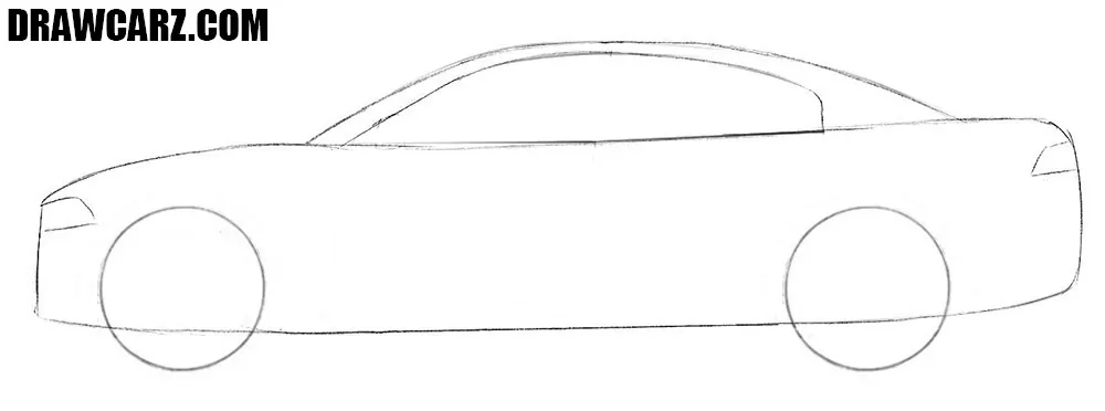 Outline the basic wheel and window shapes