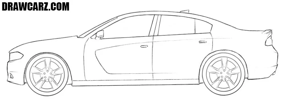 Draw the rims of your Dodge Charger