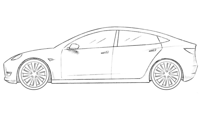how to draw a tesla model 3 featured image
