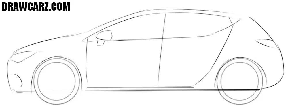 Define the fender arches, rims, and doors