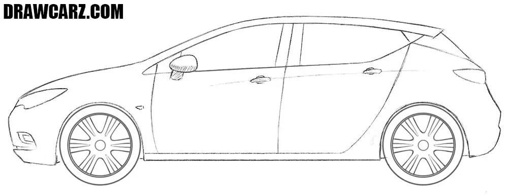 Draw the alloy rim patterns inside the wheel guides