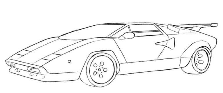 Download Lamborghini Countach Coloring Page easy - DrawCarz