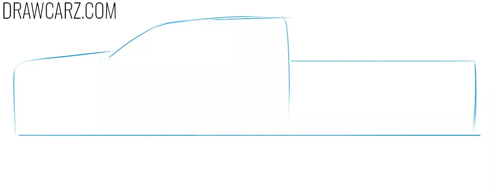 how to sketch a pickup truck